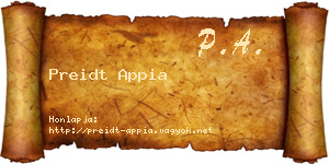 Preidt Appia névjegykártya